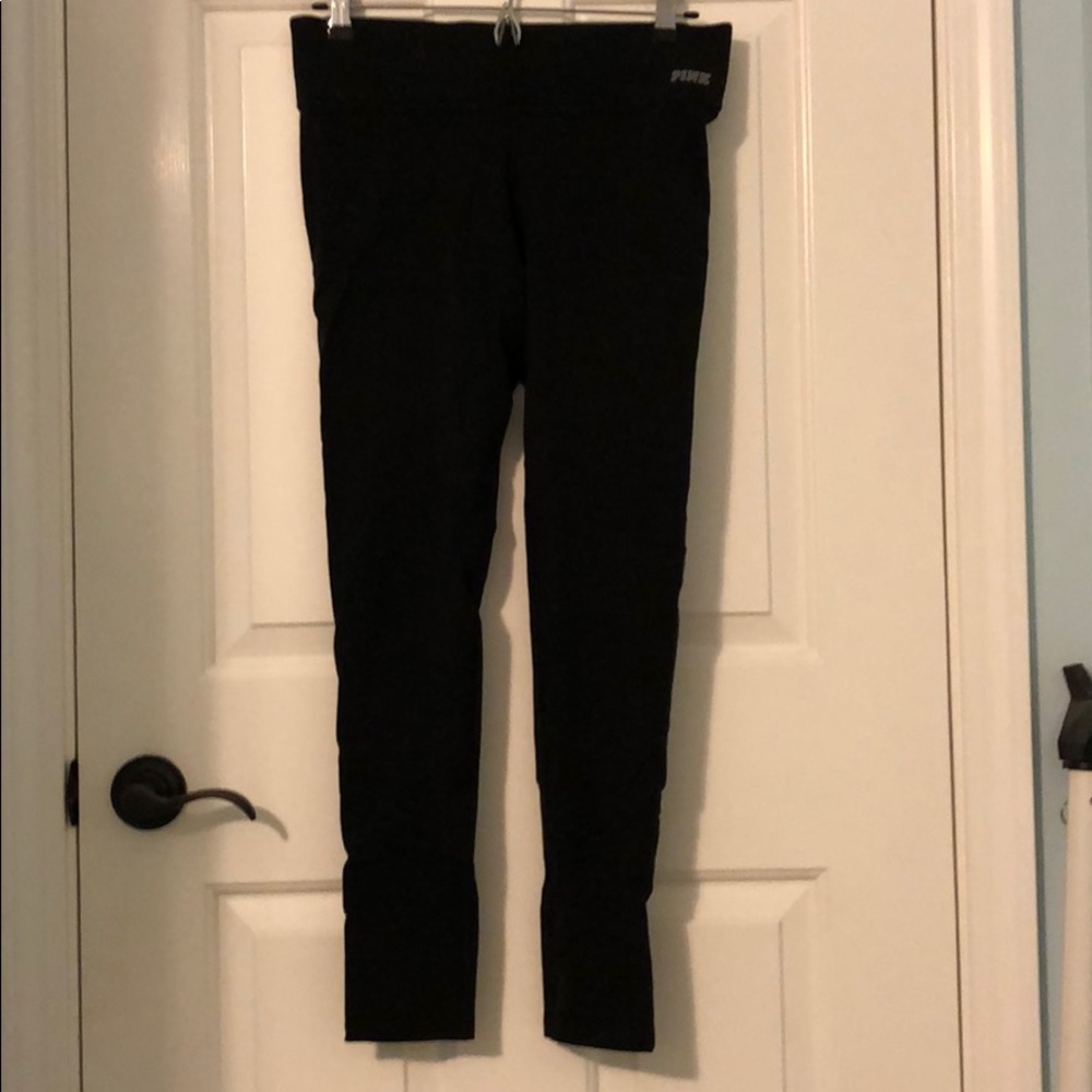 PINK fleece lined yoga pants M